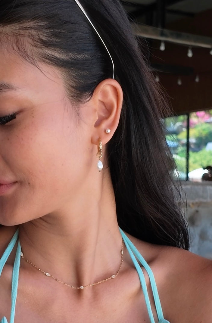 Calista Pearl Hoops