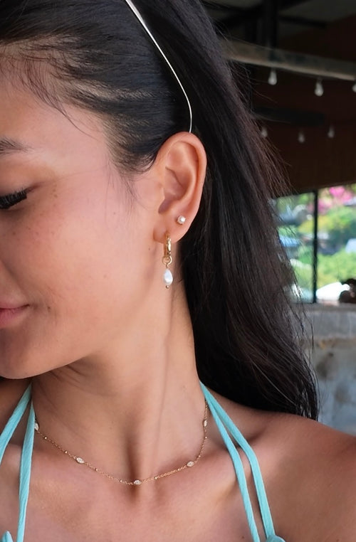 Calista Pearl Hoops